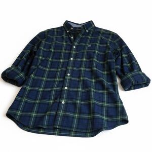 Crown & Ivy Blue Green Plaid Button Down Shirt Mens XL Classic Fit